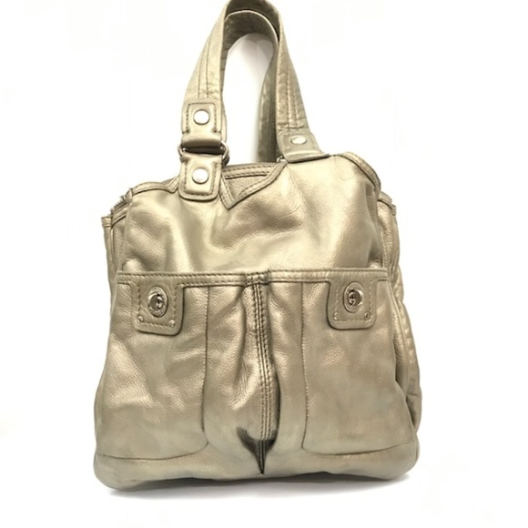 Marc Jacobs Handbags - Marc Jacobs Pewter Silver Turnlock Hobo Satchel